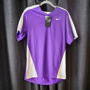 Nike Men’s Baseball Tee NWT Small Purple White Athletic Shirt BC5399‑546